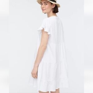 J.CREW Swingy Tiered Cotton Jersey Dress White XS